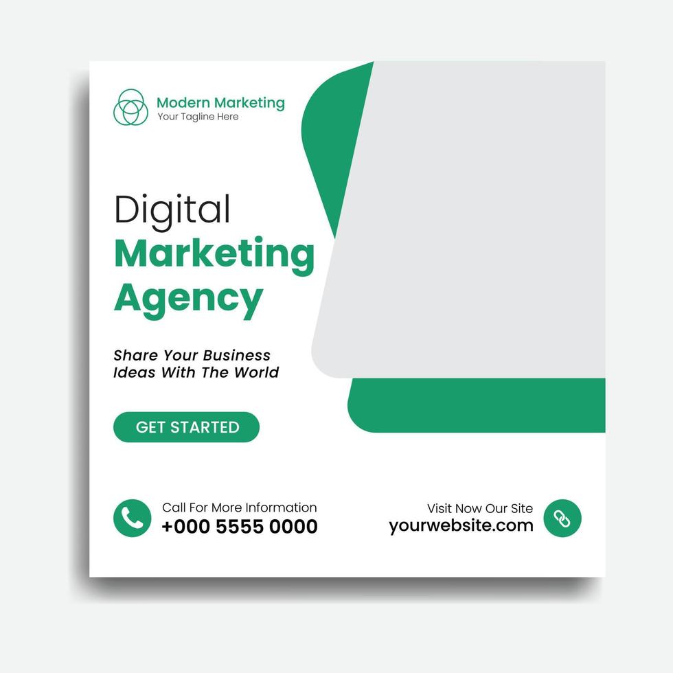 digital marketing agency social media post banner design. vector