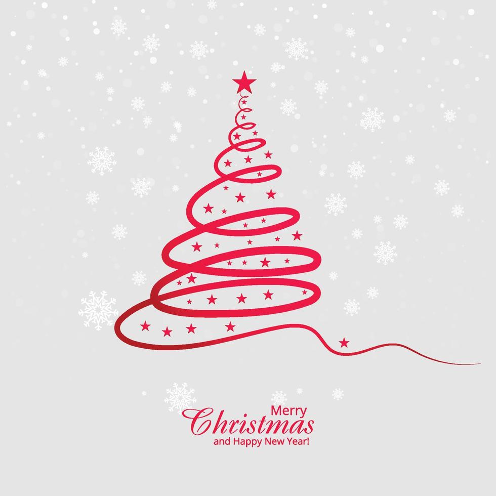 Digital Red Christmas Tree vector