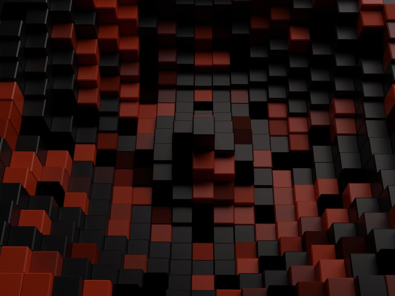 modern black and red cubic cube abstract background 3d renderings photo