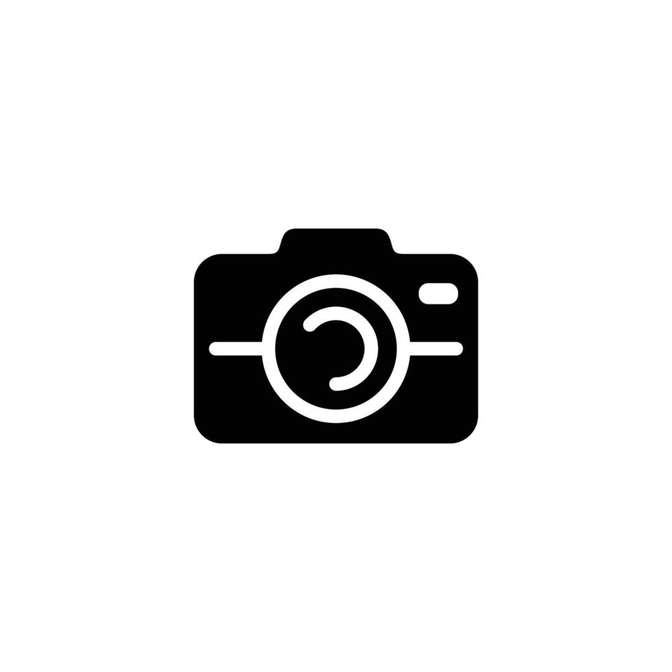 Camera simple flat icon vector. Photography icon vector