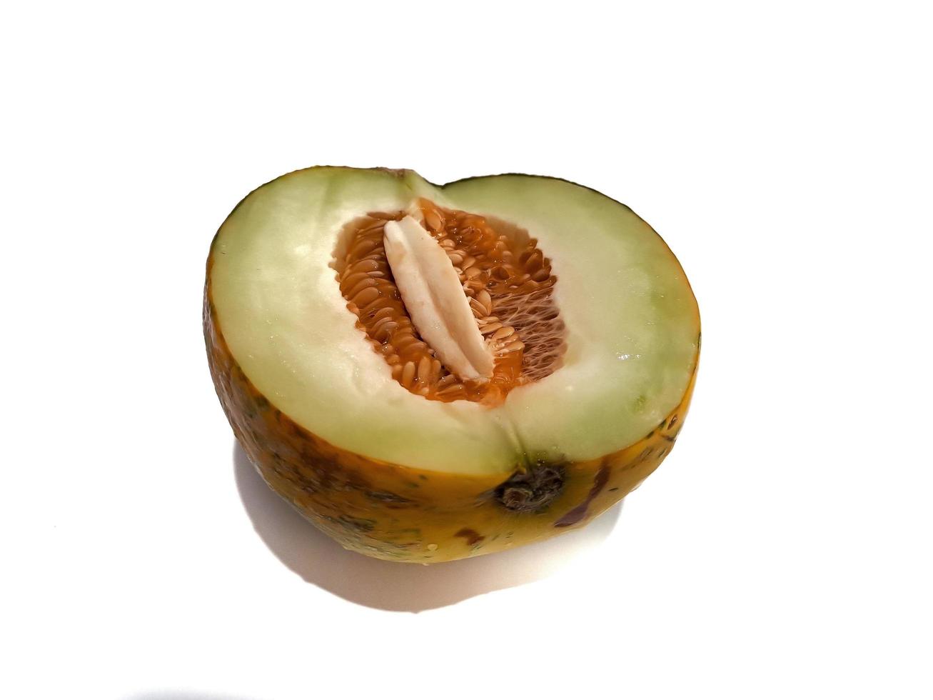 Fresh golden melon in fruit shop photo