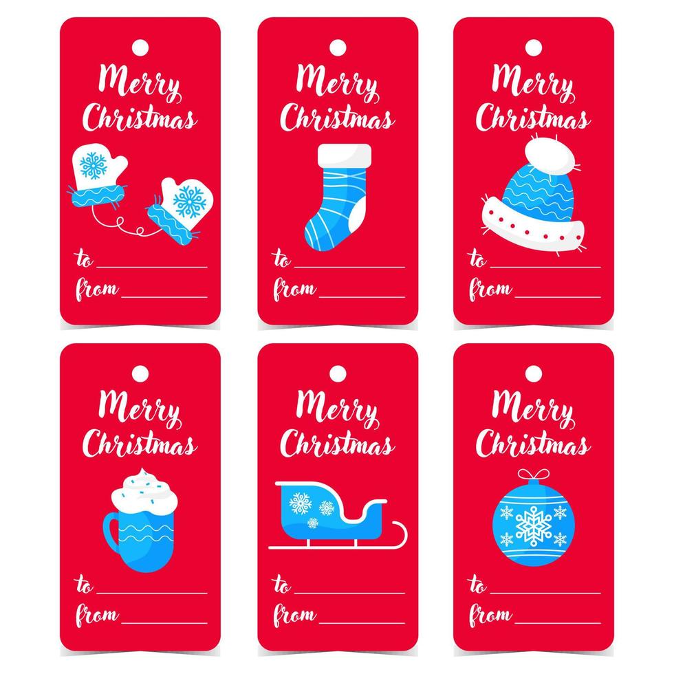 Label for Christmas gift to hang on a present box with the name of the