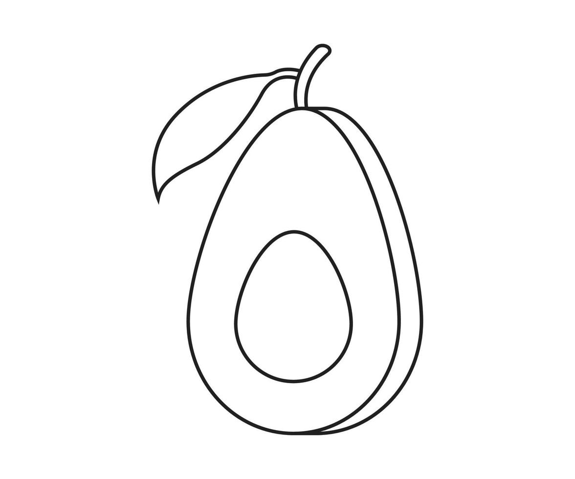 Avocado coloring page for kids Free Vector