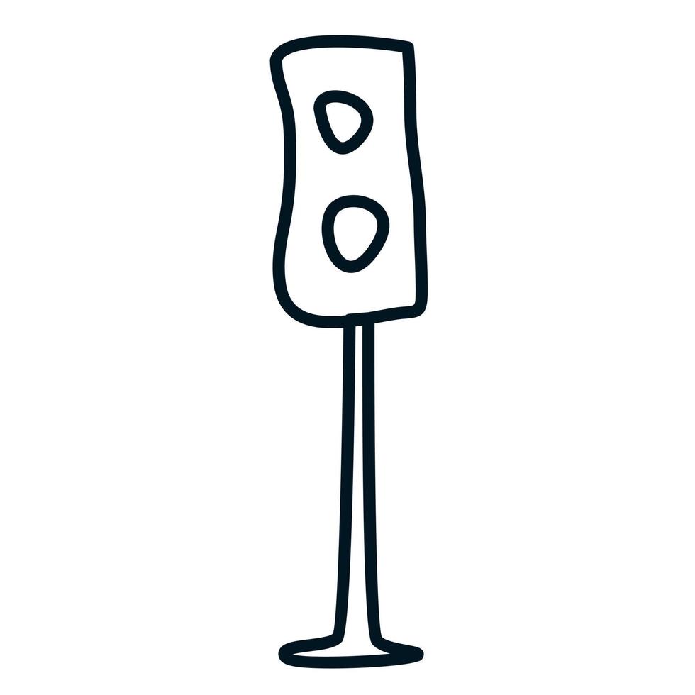 Doodle style traffic light. Vector illustration of hand-drawn