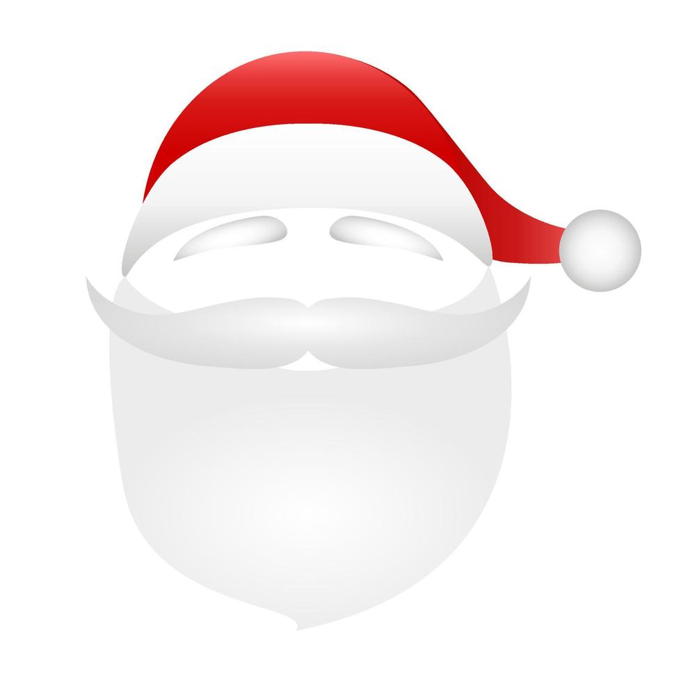 Template for photo mustache with a beard and a cap of Santa Claus vector