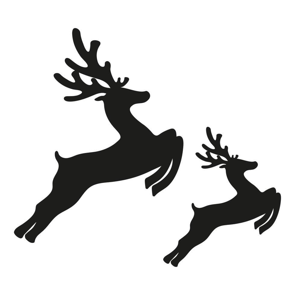 Christmas reindeer silhouette vector