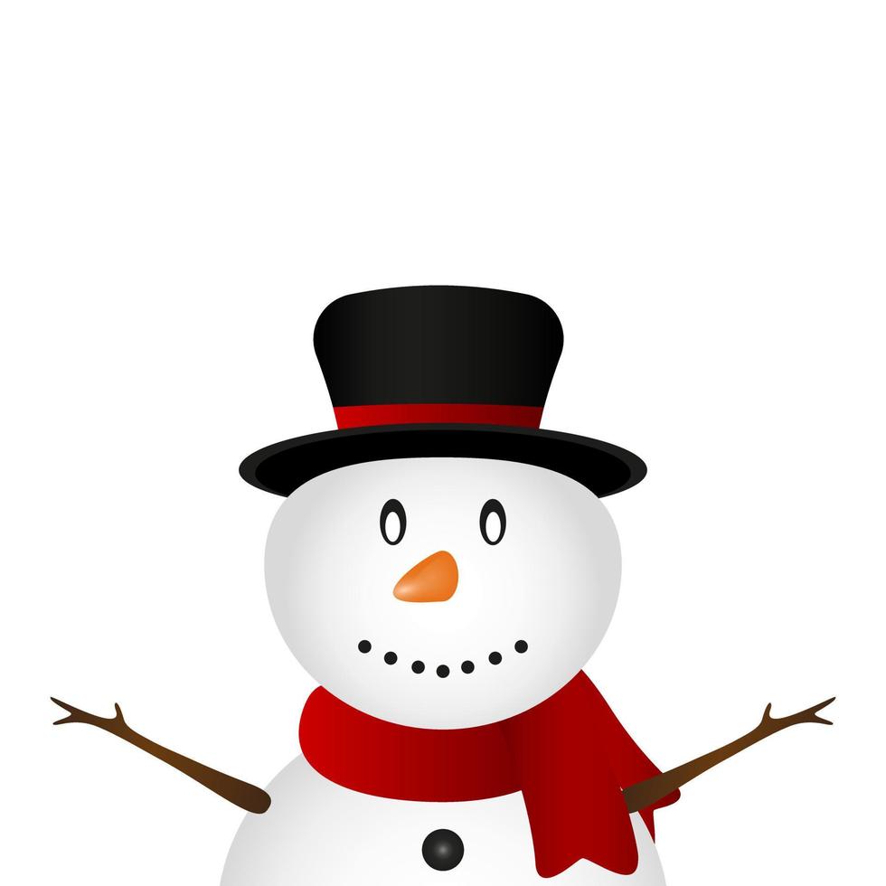 Christmas Snowman on white background vector