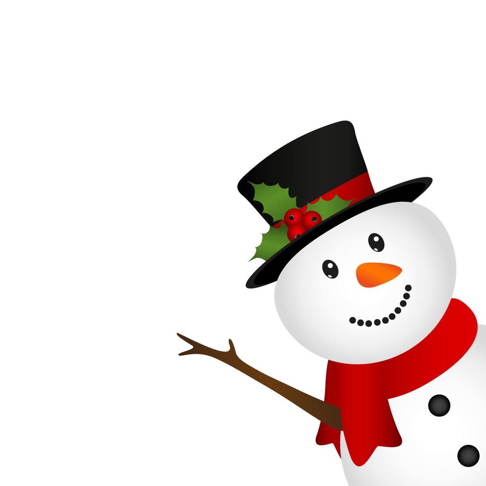 Christmas Snowman on white background vector