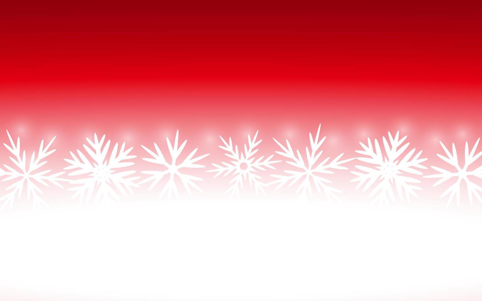 fondo rojo de navidad con copos de nieve vector