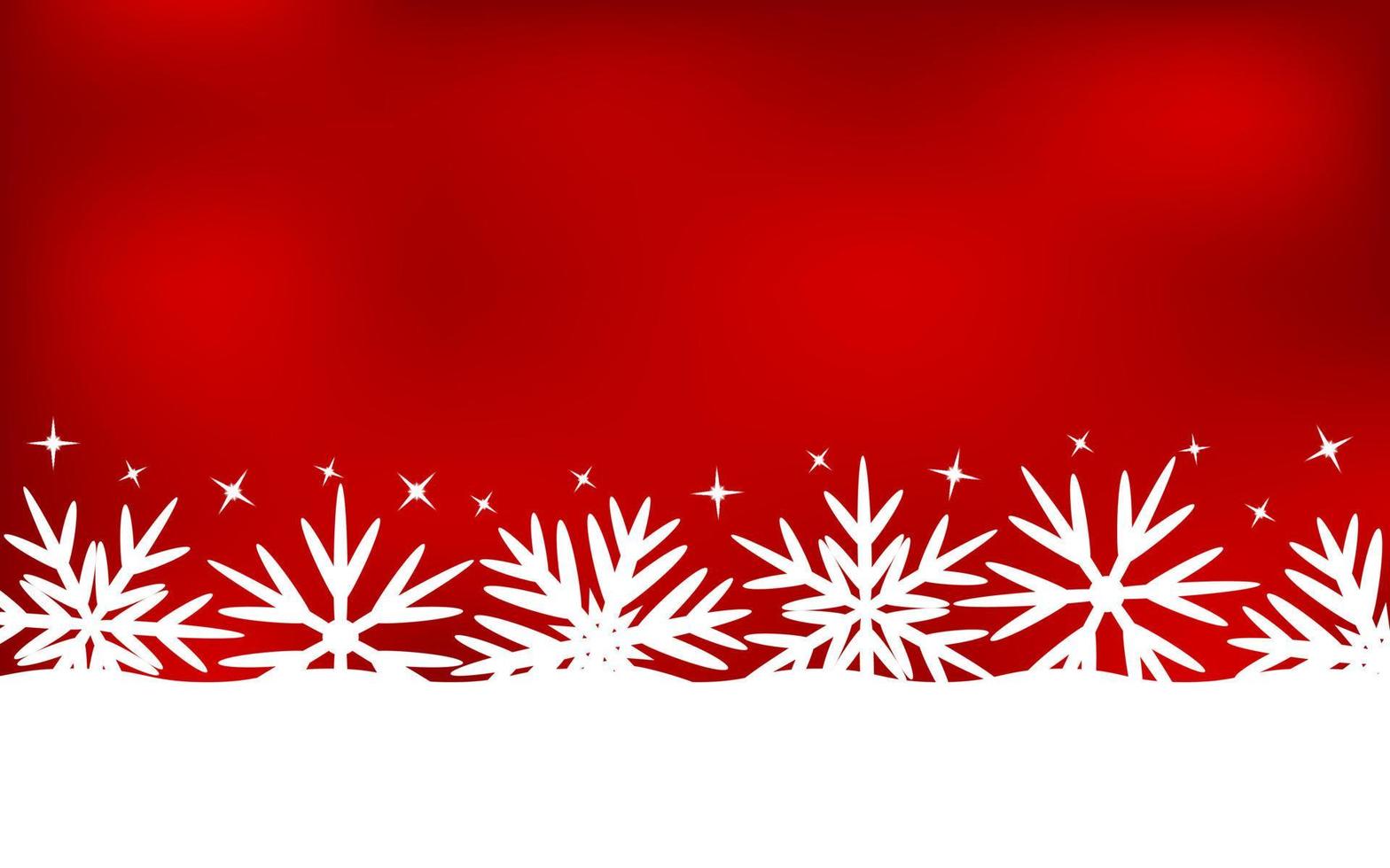 Christmas red background with snowflakes vector