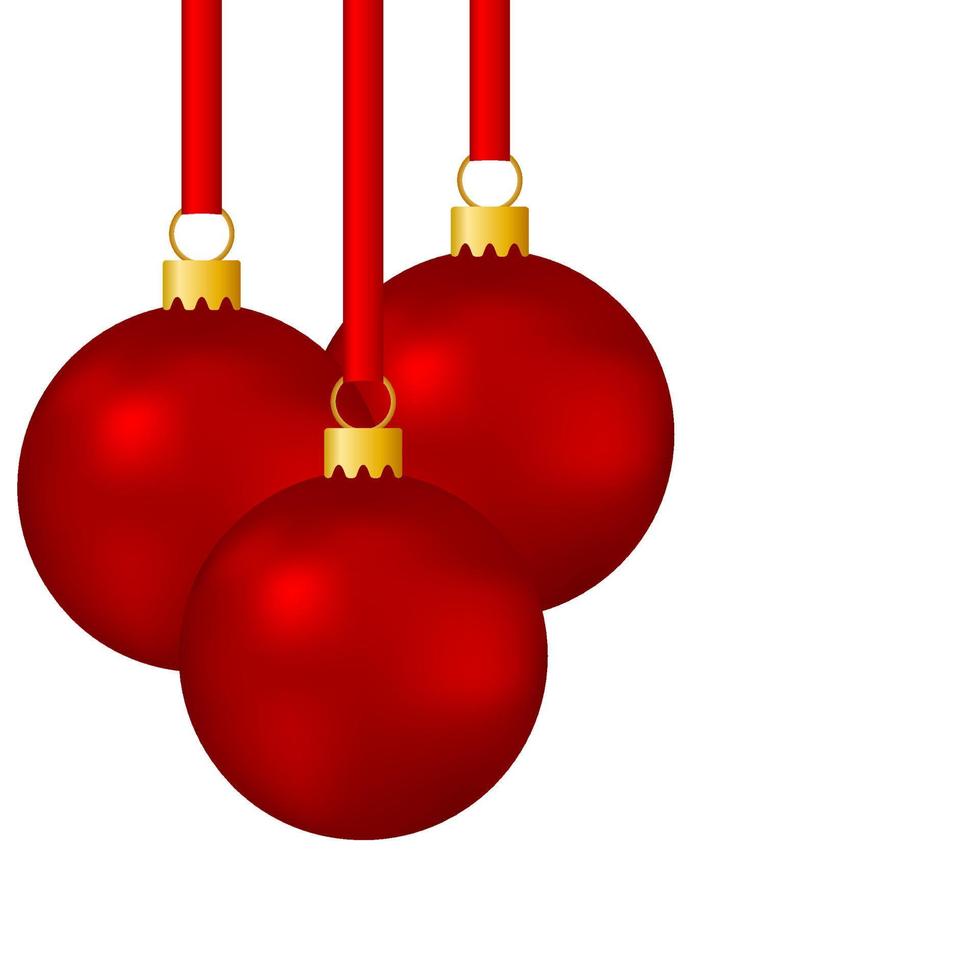 Red Christmas balls vector