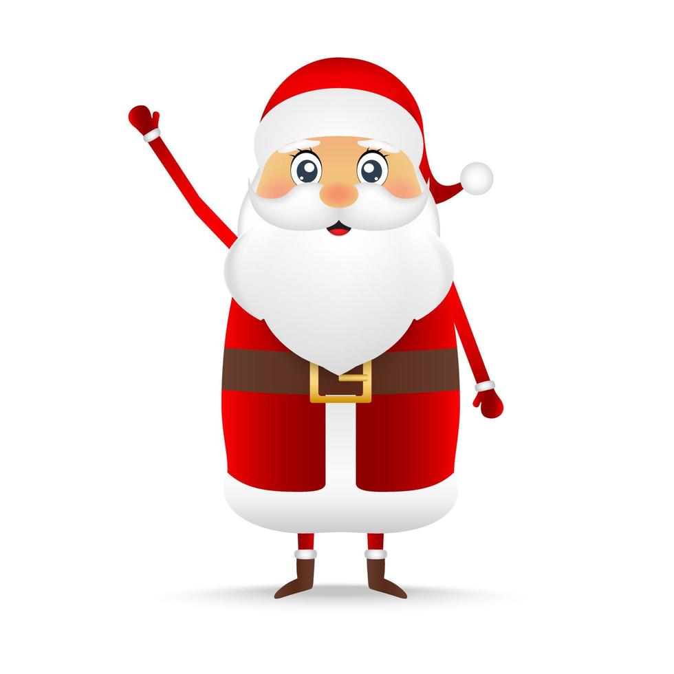 santa claus de pie sobre un fondo blanco vector