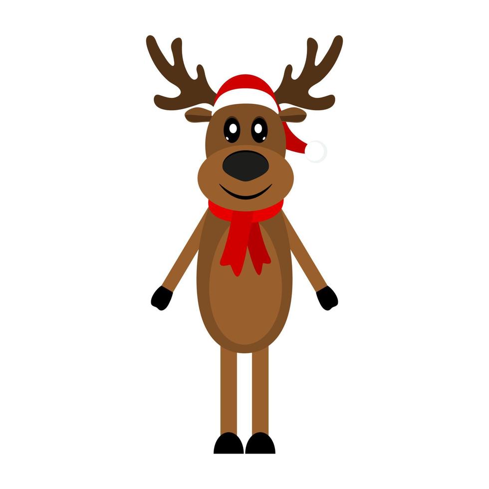 Reindeer peeking sideways on a white background vector