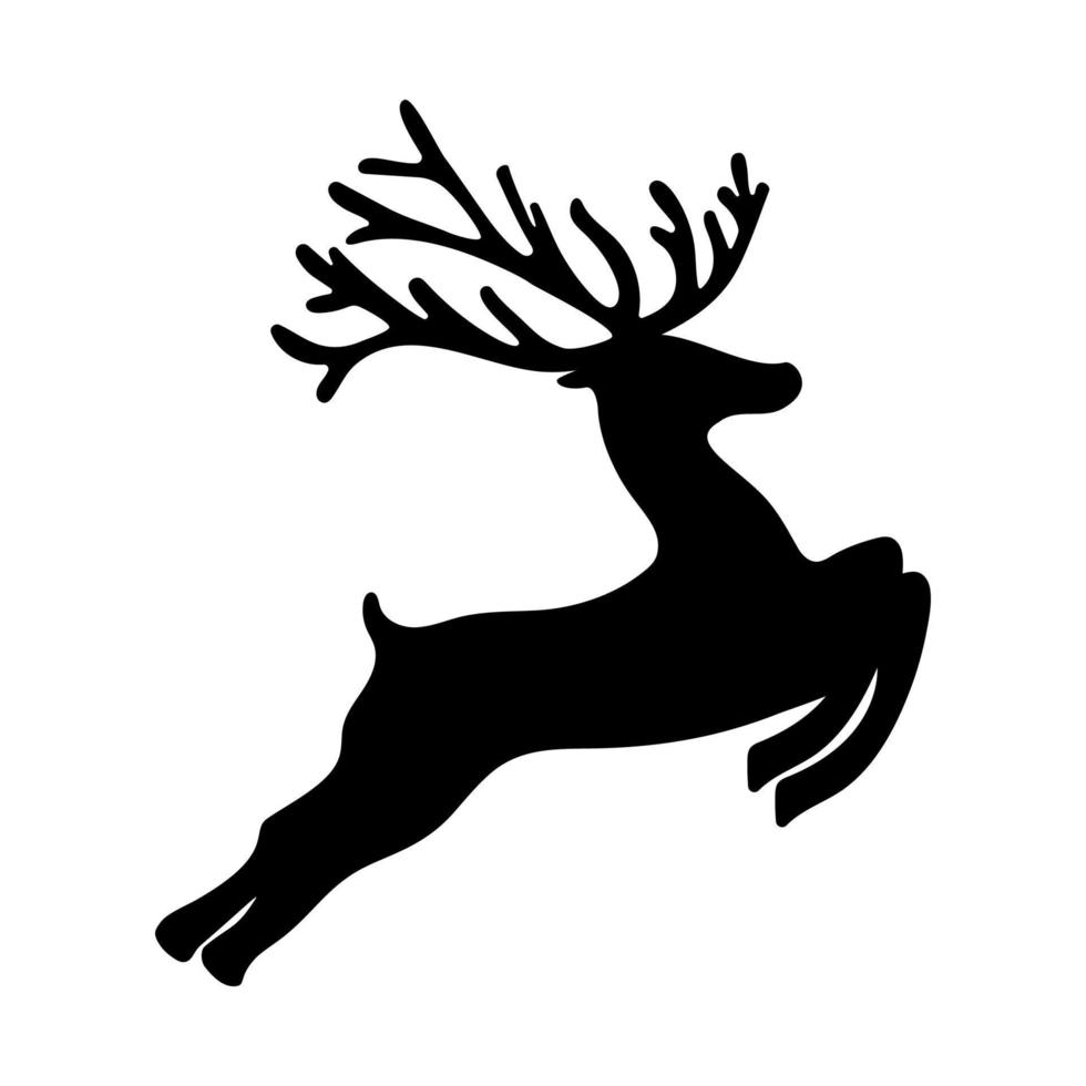 Christmas reindeer silhouette vector