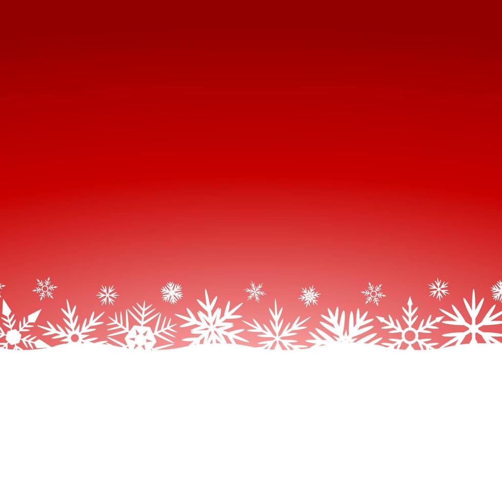fondo rojo de navidad con copos de nieve vector