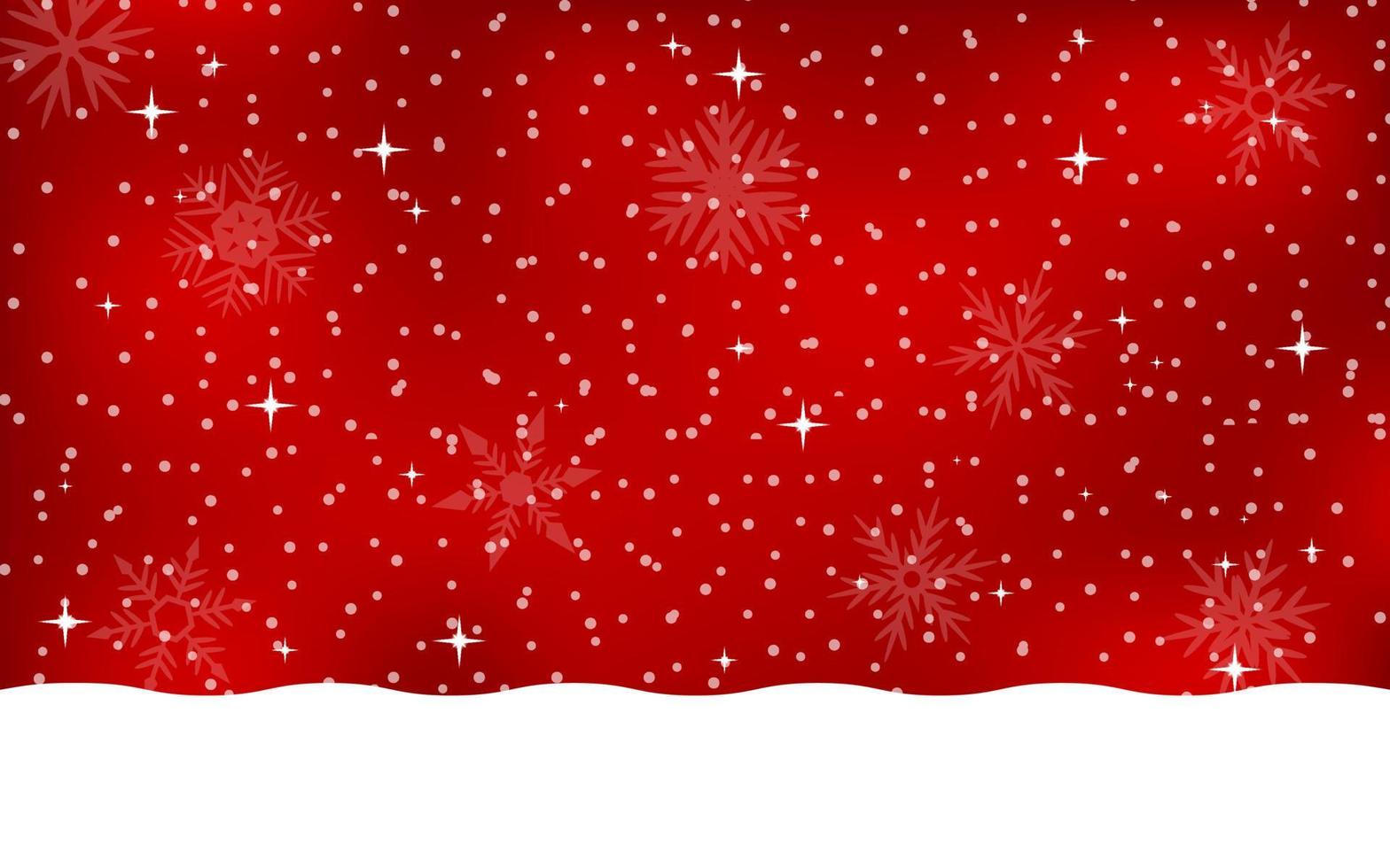 Christmas red background with snowflakes vector