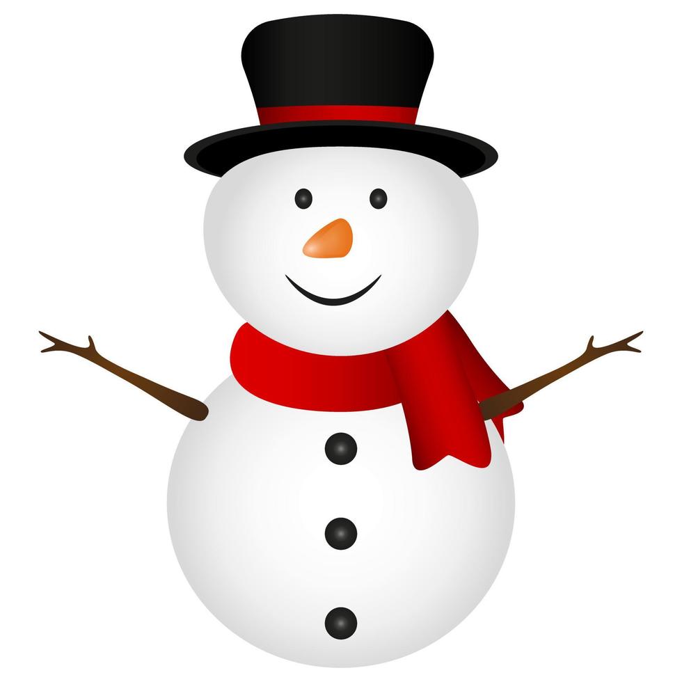 Christmas Snowman on white background vector