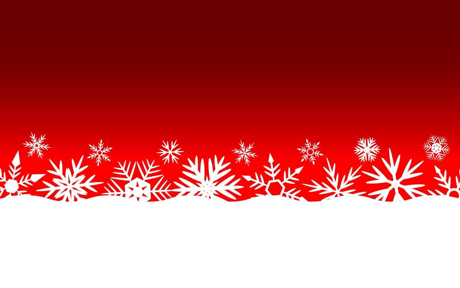 fondo rojo navideño con copos de nieve, vector