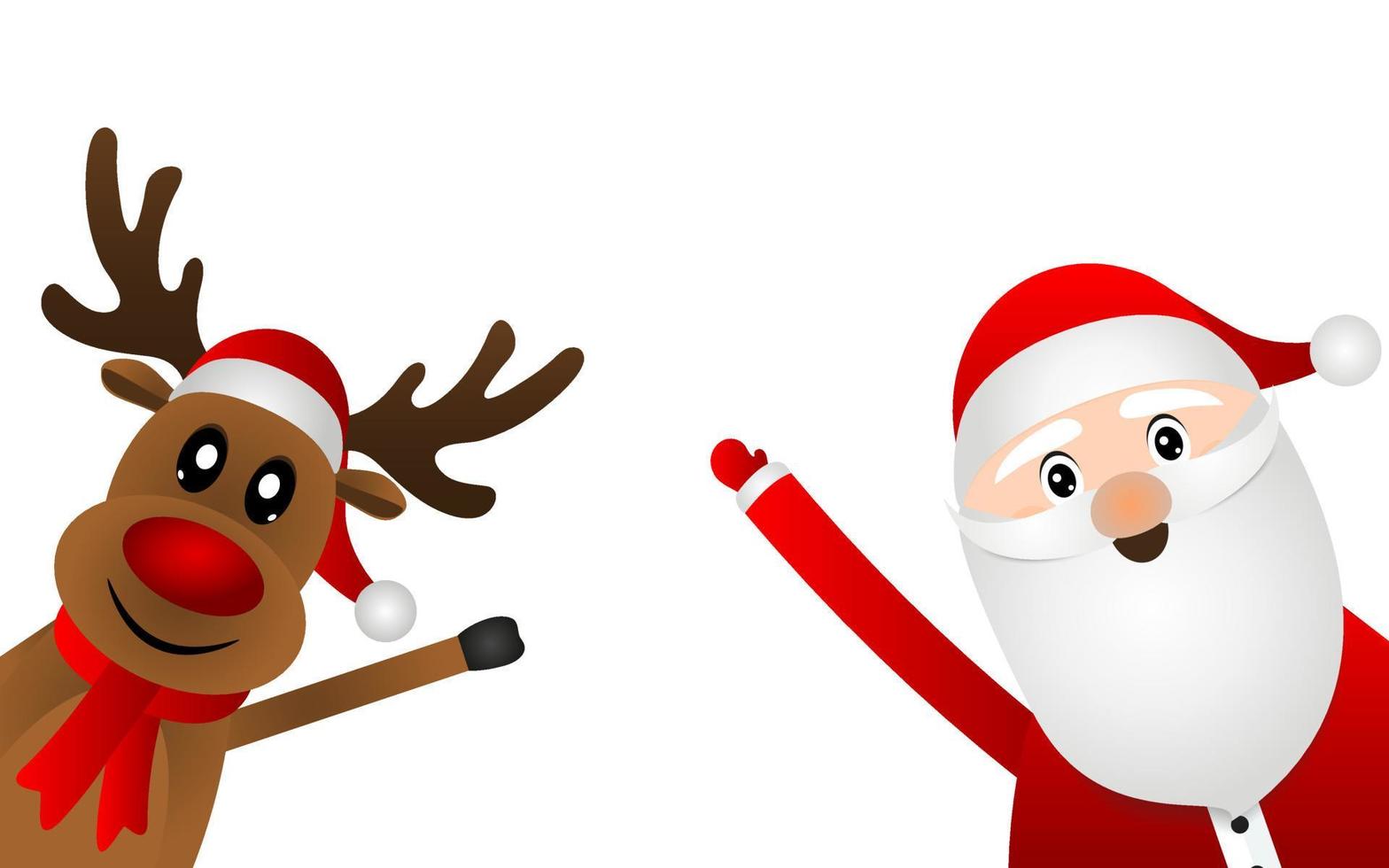 santa claus y renos de navidad vector