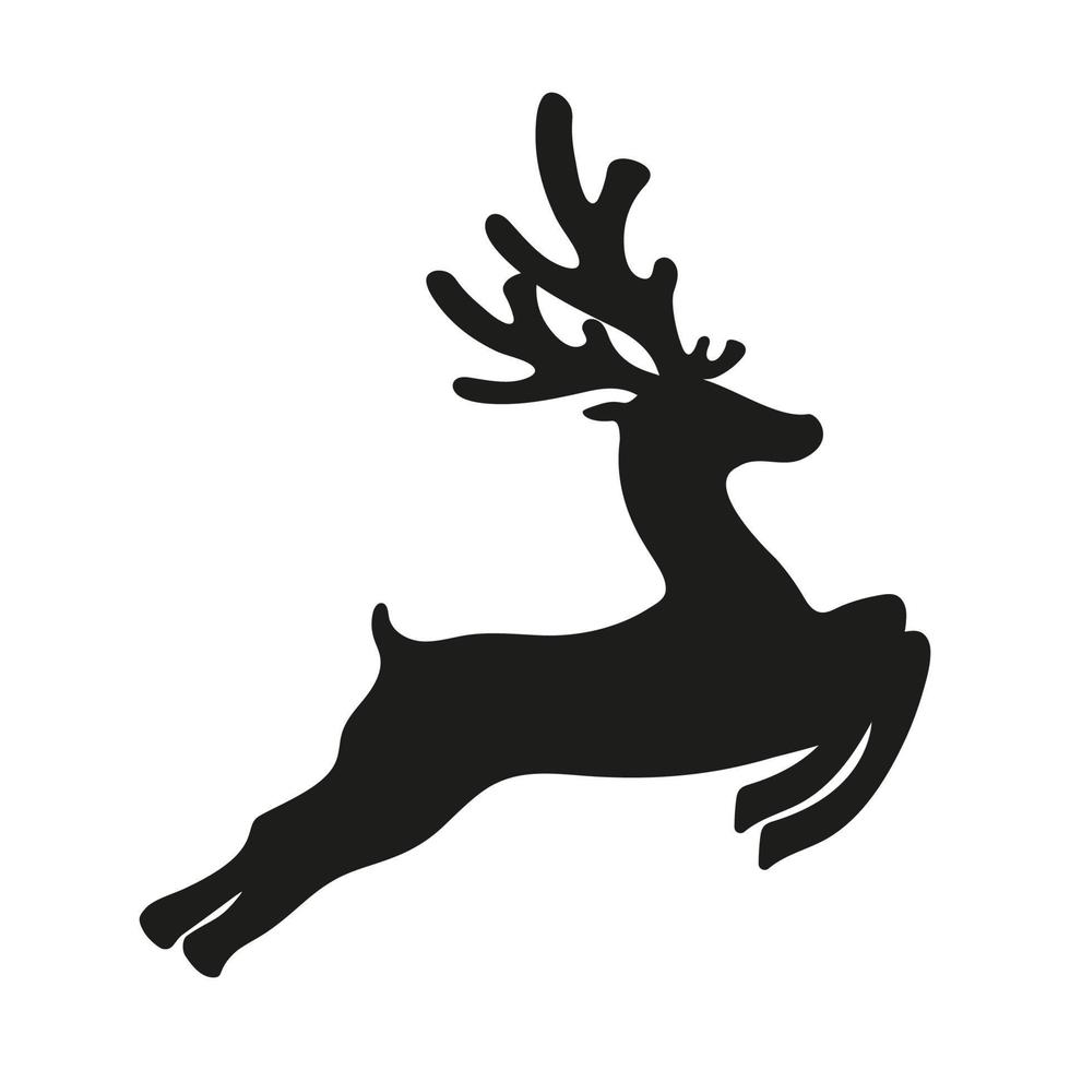 Christmas reindeer silhouette vector