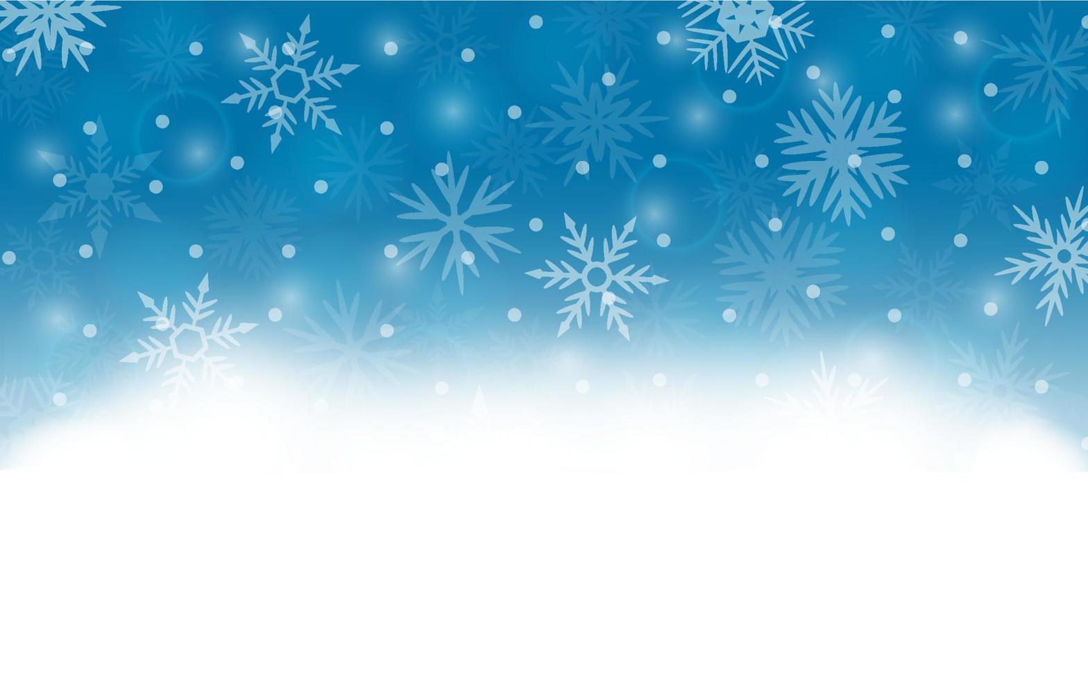 fondo azul de navidad con copos de nieve vector