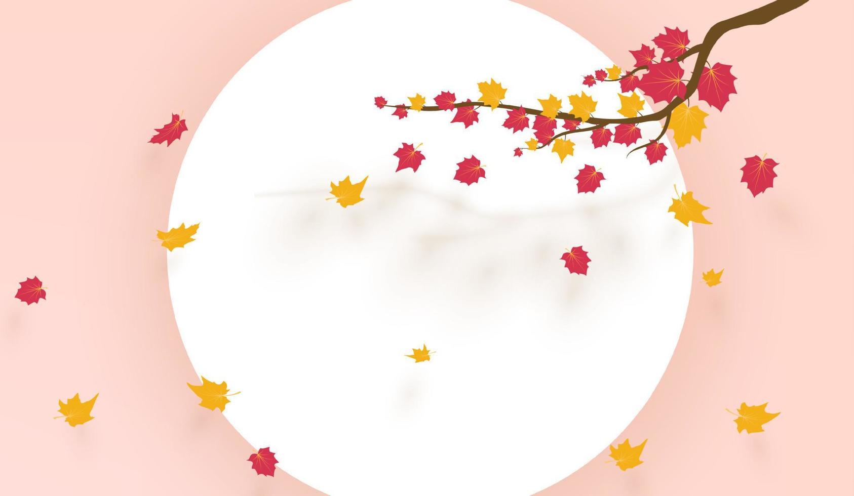 Realistic autumn tree branch set vector illustration