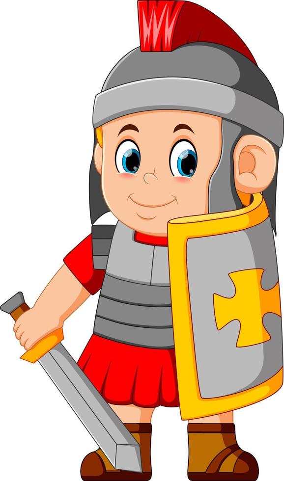 Strong Spartan warrior vector