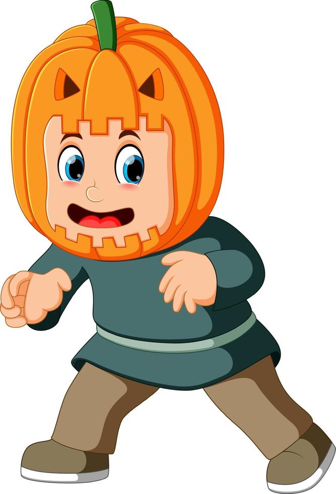 Happy Kid Wearing Scarecrow Costume 13323458 Vector Art at Vecteezy