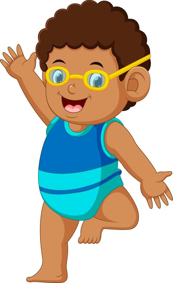 funny little boy cartoon vector