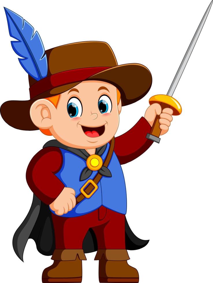 musketeer with sword vector