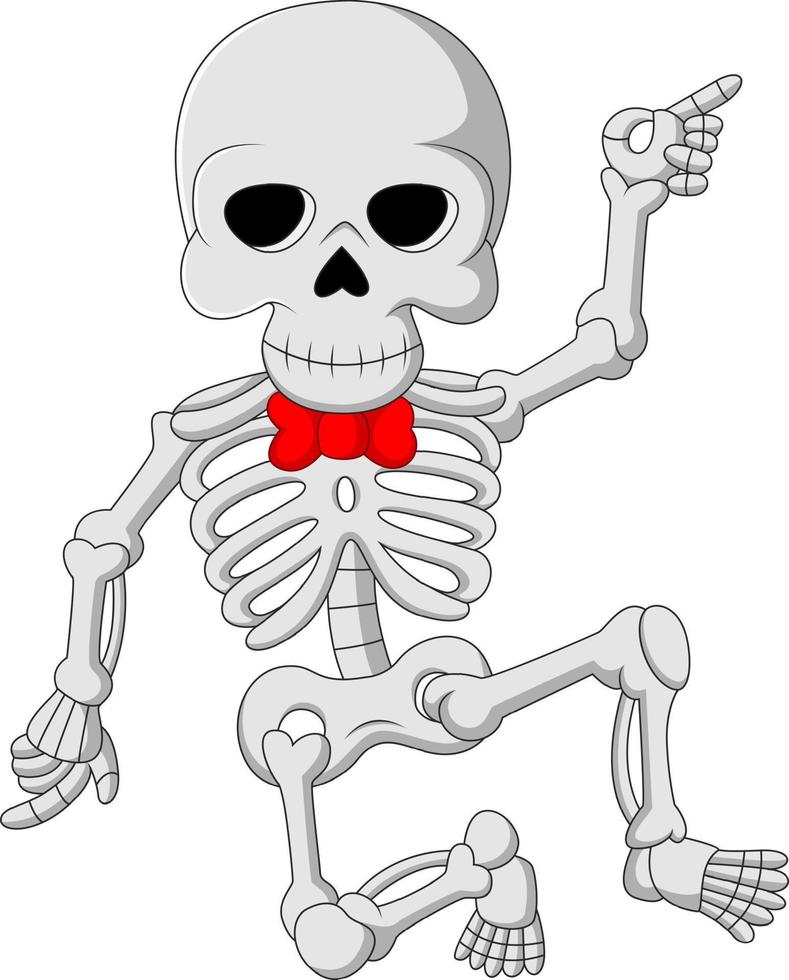 Cartoon funny skeleton dancing vector