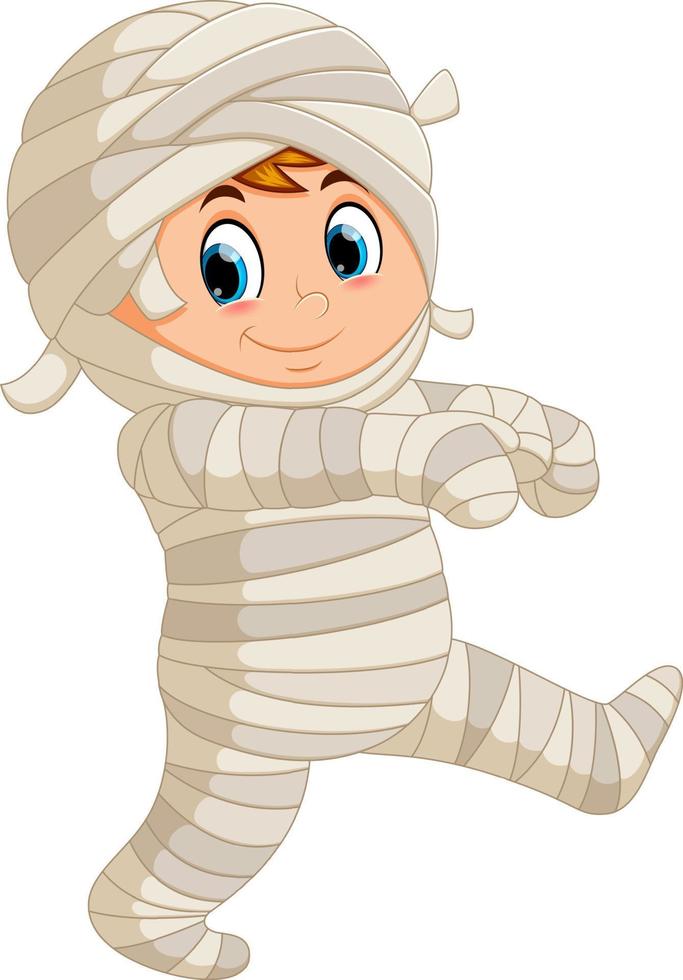 Mummy walking cartoon vector