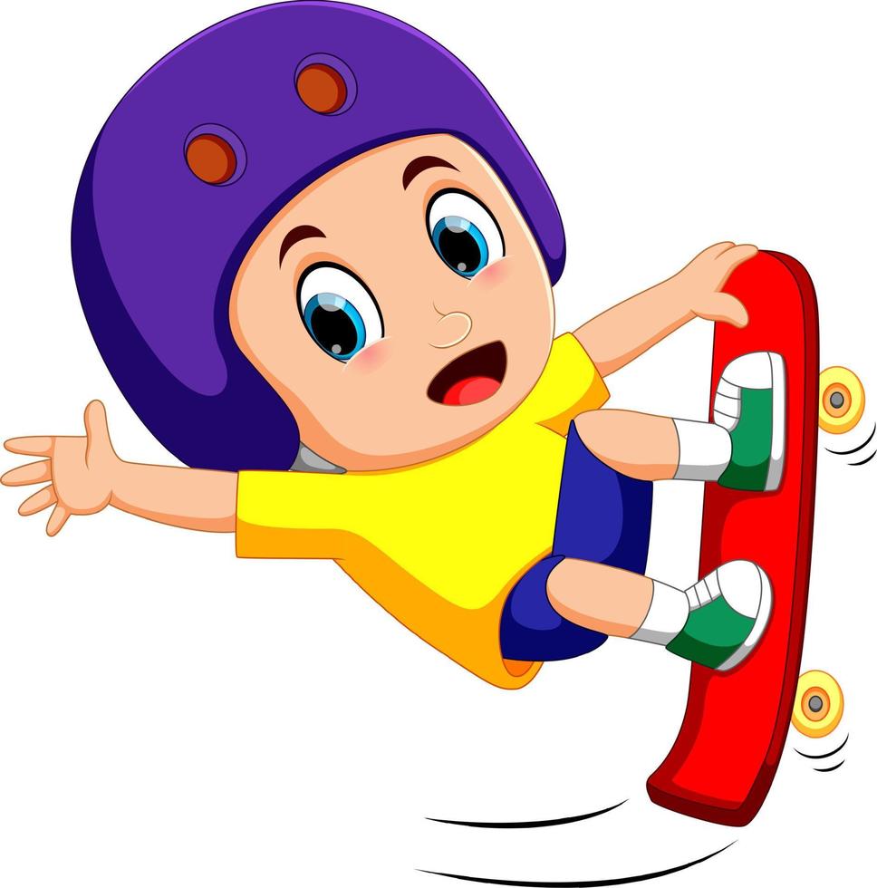 Jumping skateboarder cartoon vector