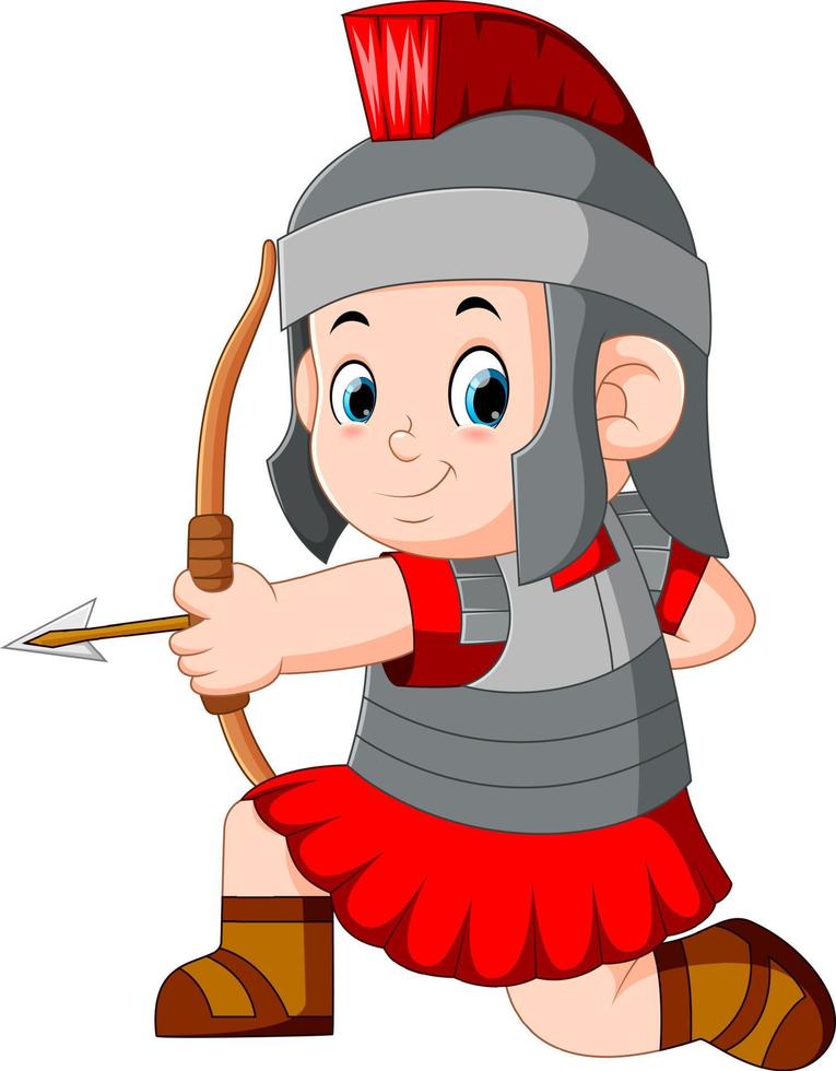 roman soldier with bow vector