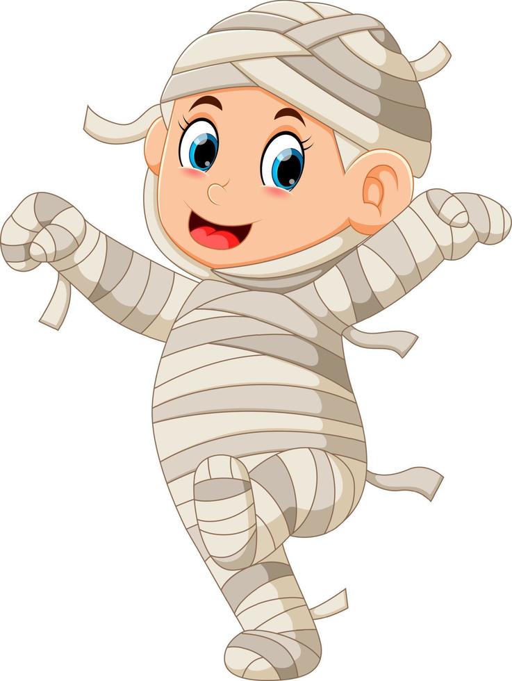 Mummy walking cartoon vector