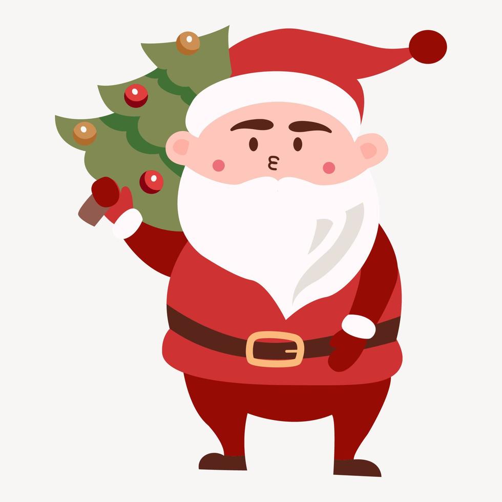 Christmas Cute, happy Santa Claus with greeting vector