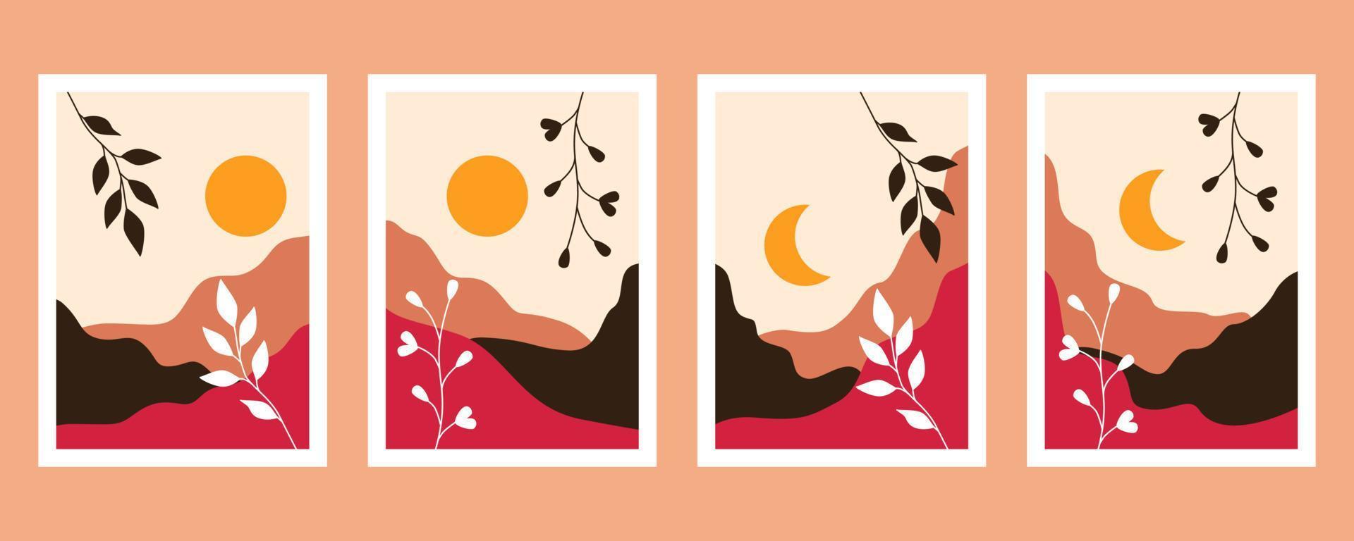 Abstract boho shape set vector