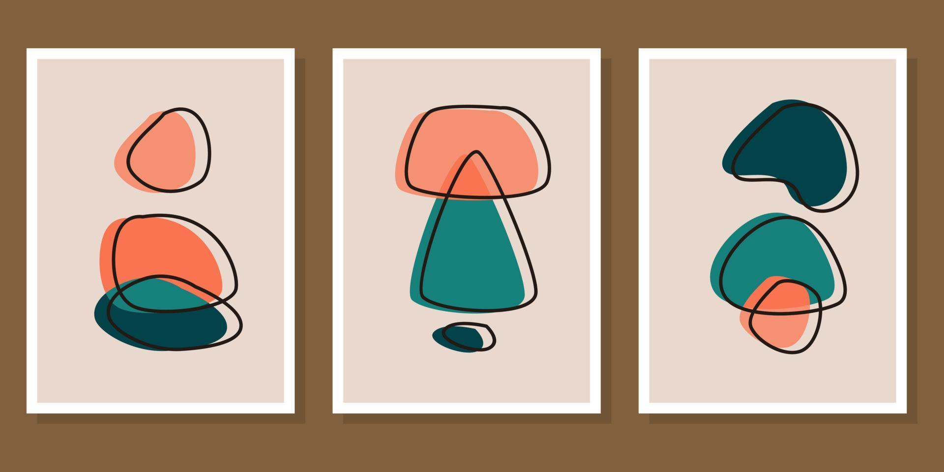 Abstract boho shape set vector