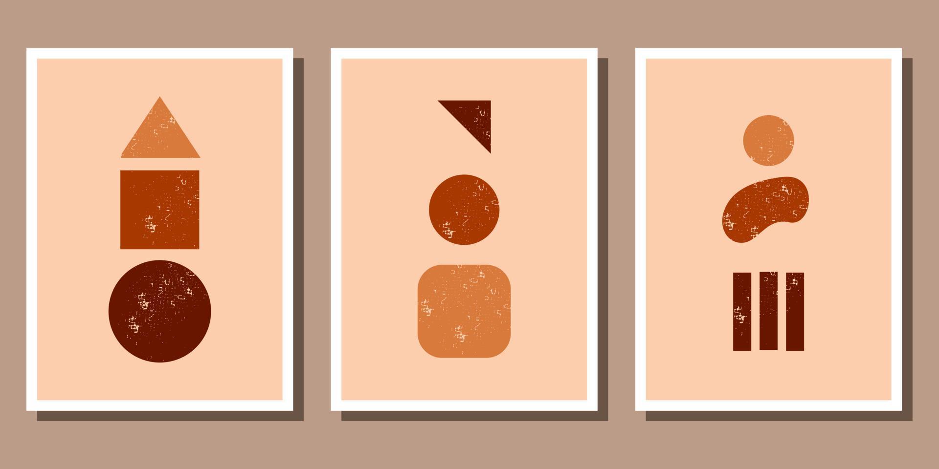 Abstract boho shape set vector