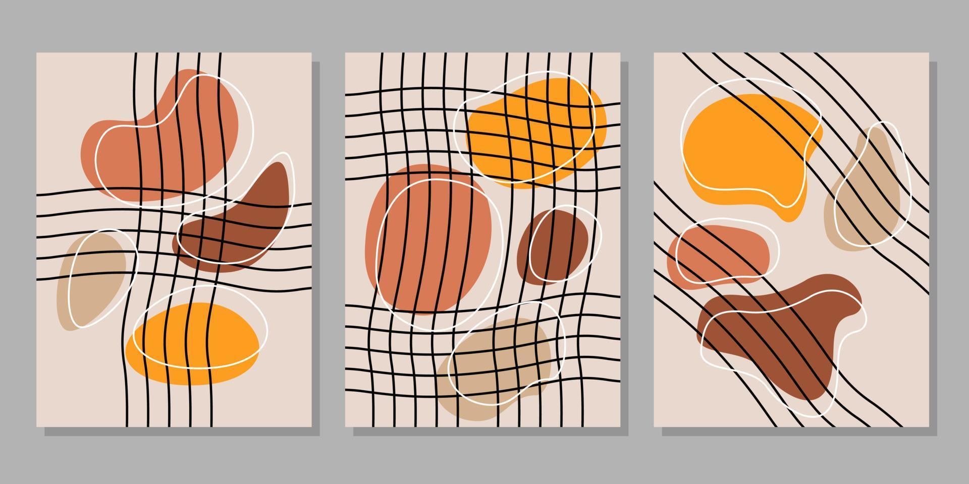 Abstract boho shape set vector
