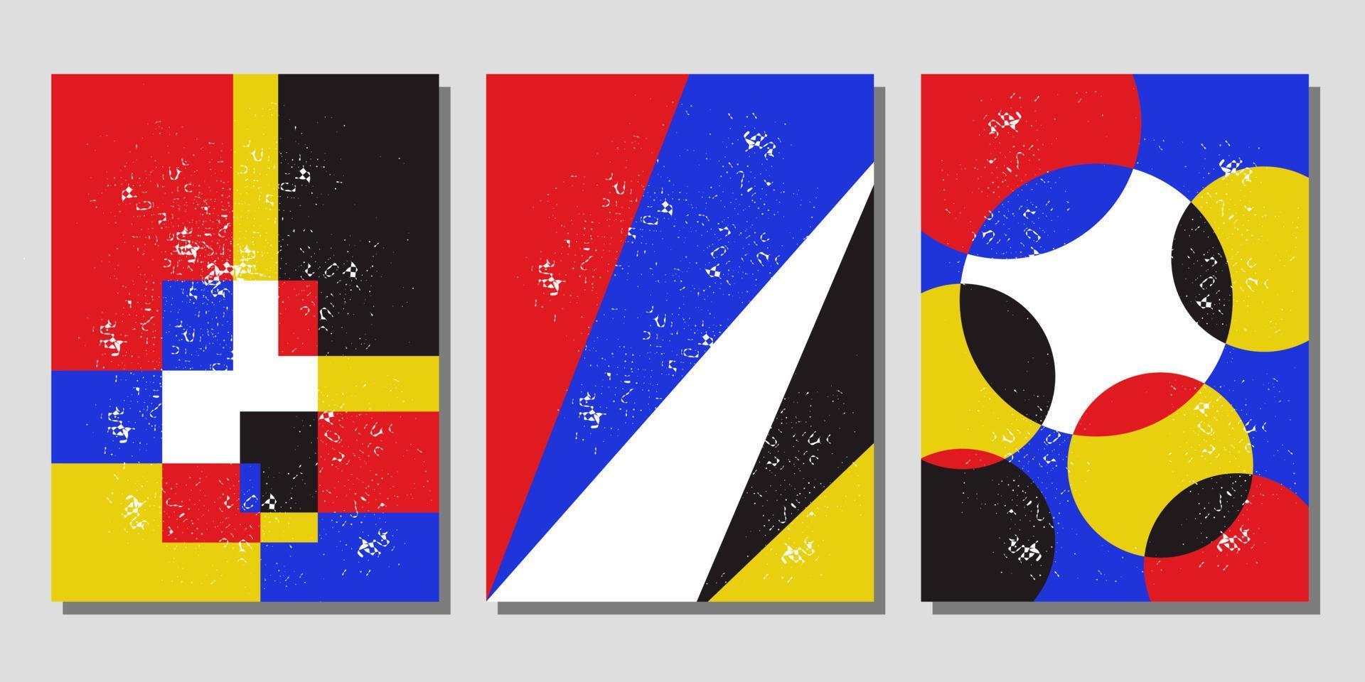 conjunto de tres plantillas de portada de póster boho estética moderna abstracta moderna moderna vector