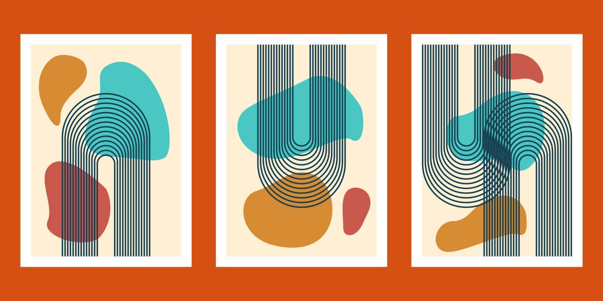 Abstract boho shape set vector