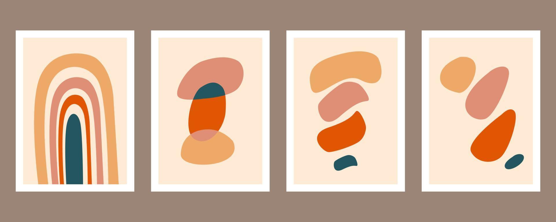 Abstract boho shape set vector