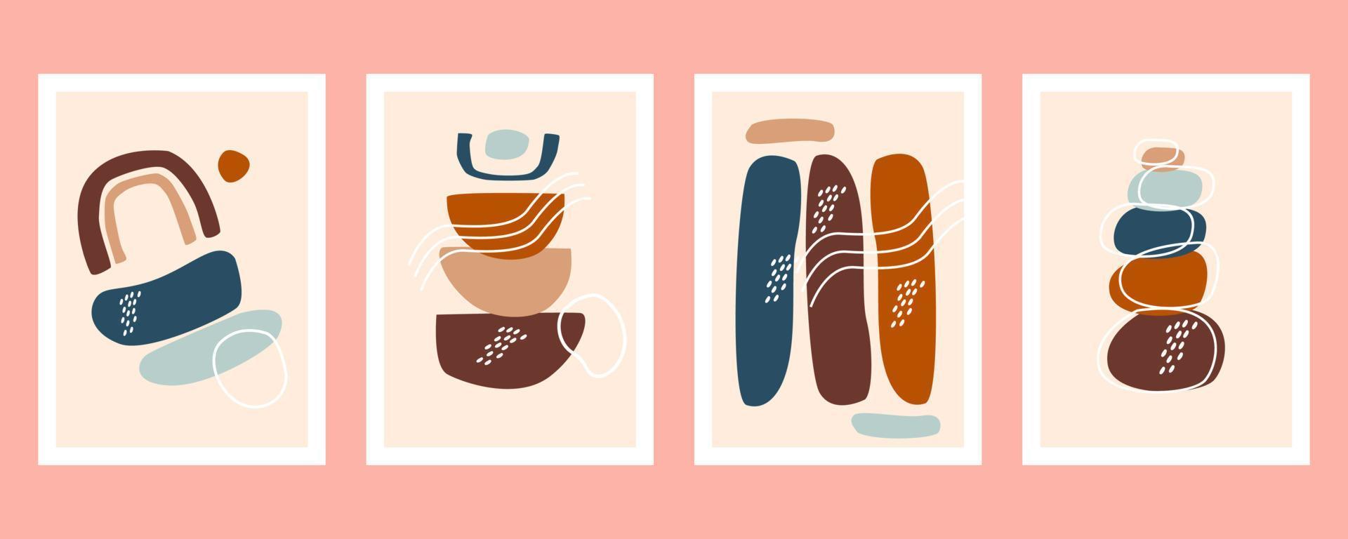 Abstract boho shape set vector