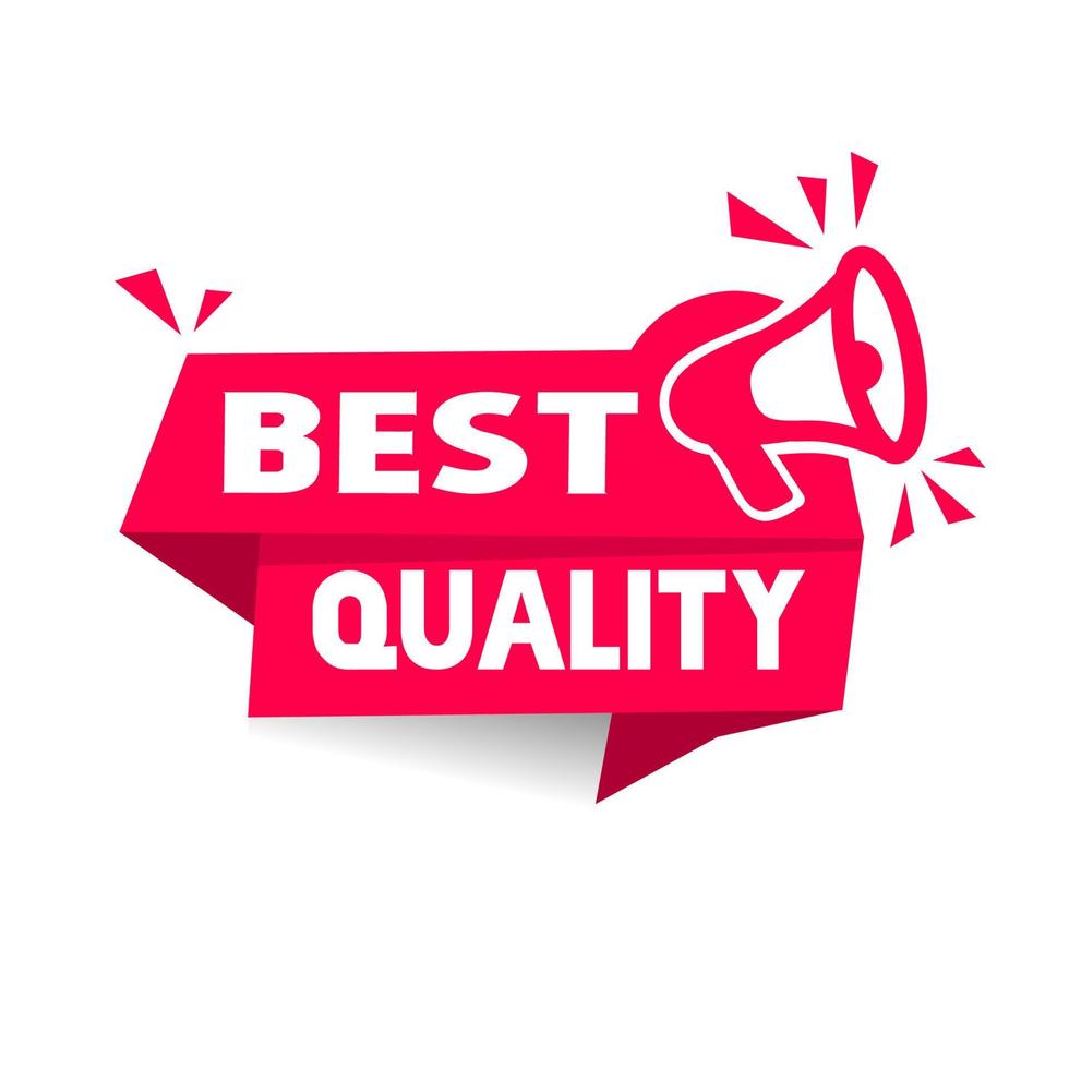 Best quality - ribbon, banner. Flat symbol icon. Modern Vector illustration.