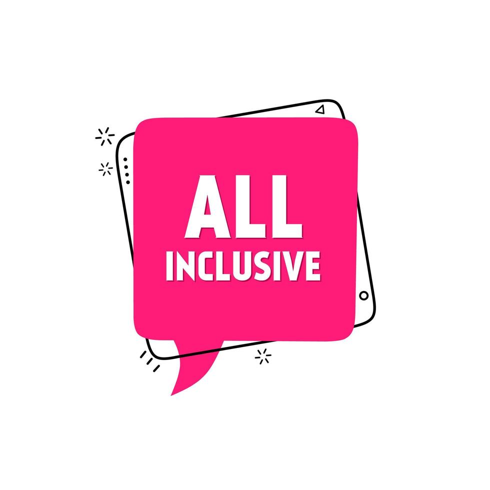 All inclusive banner. Flat style vector template.
