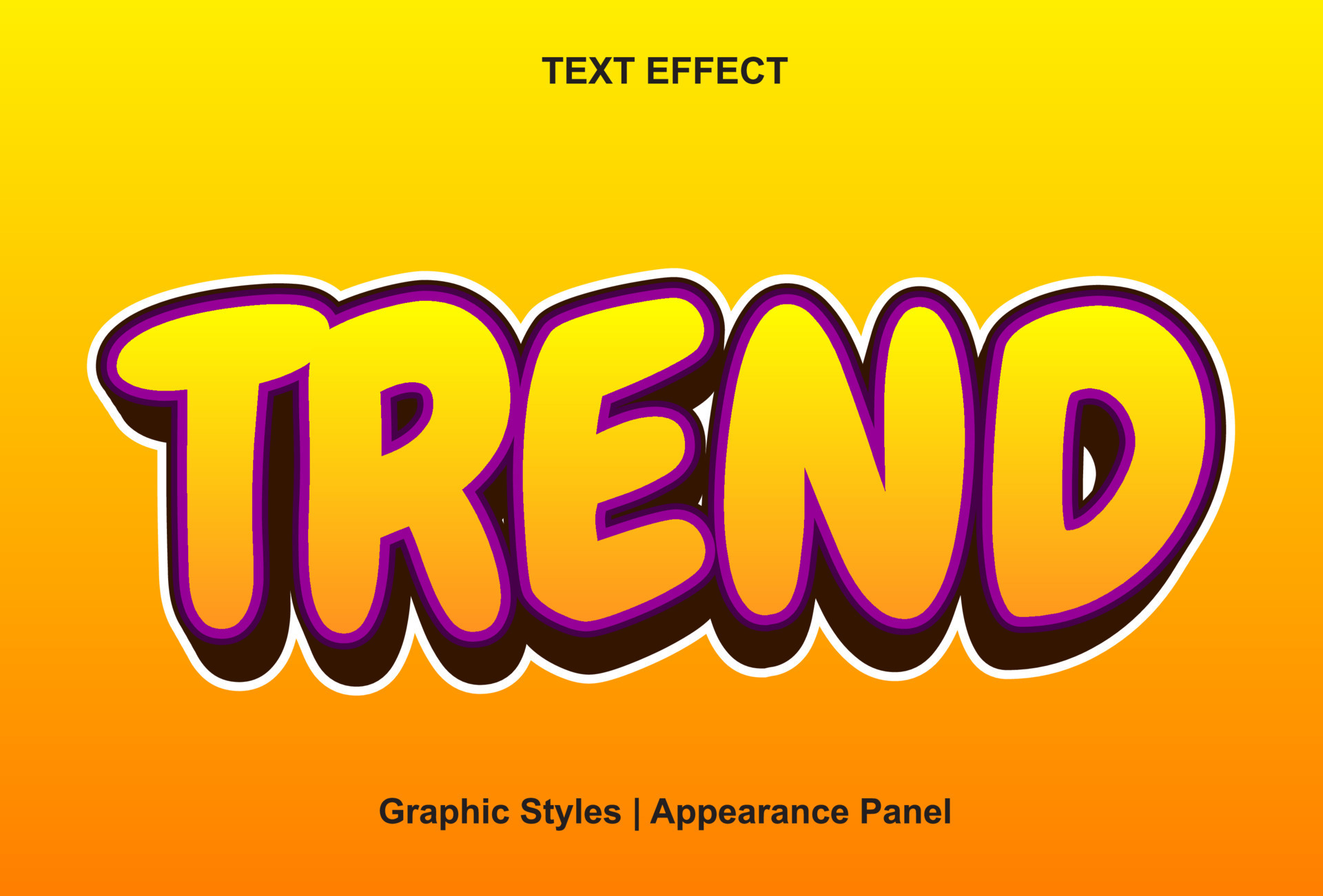 trending text effect with 3d styled orange color and editable 13323828 ...