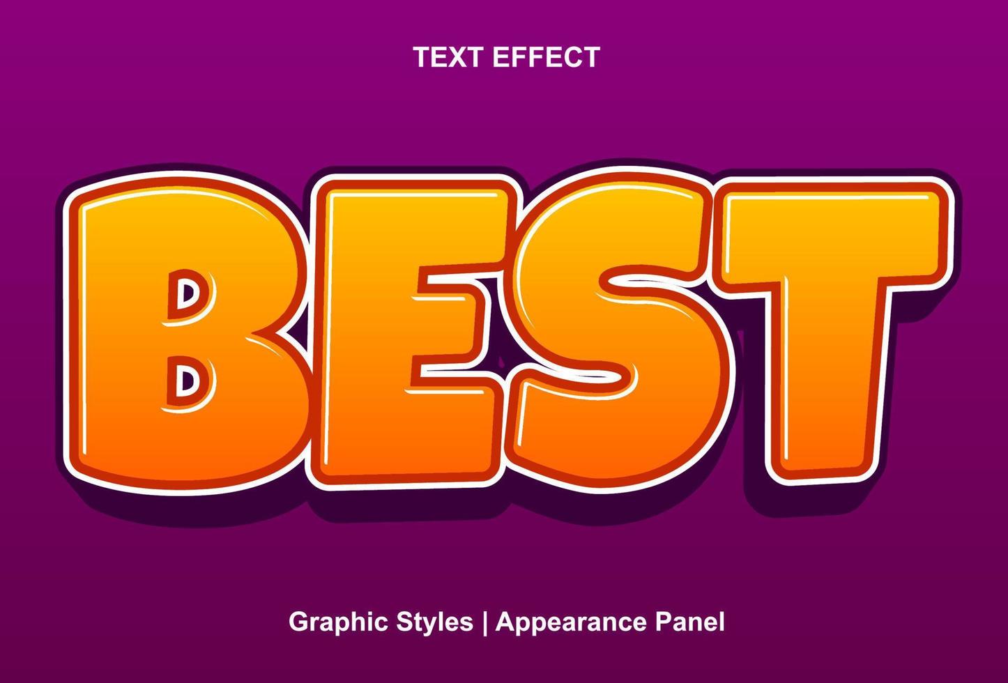 mejor efecto de texto con estilo 3d de color naranja y editable vector