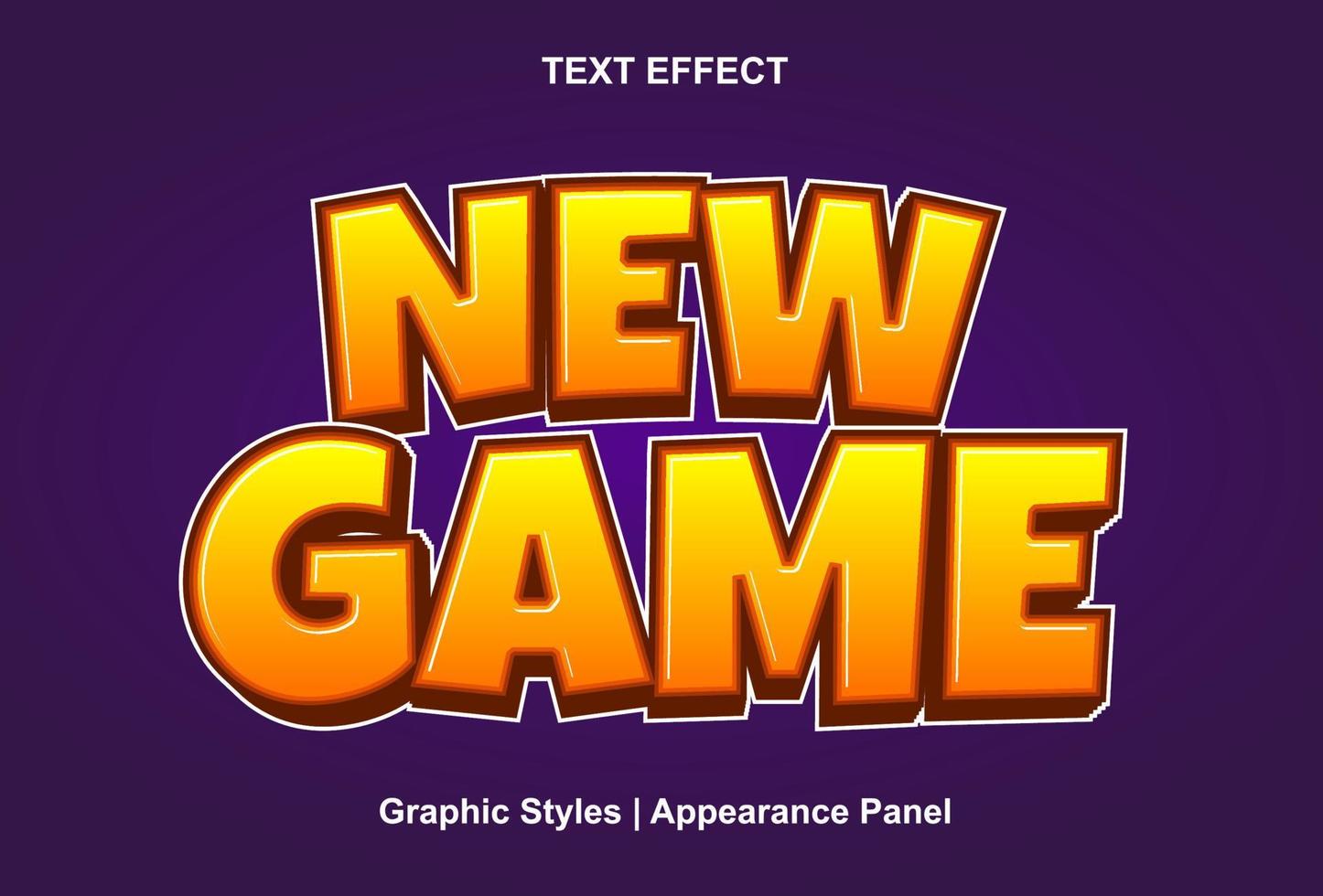 new game text effect with green color 3d style. vector