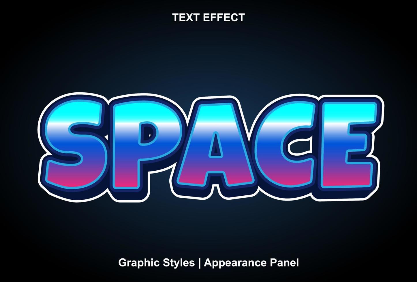 space text effect with editable graphic style vector